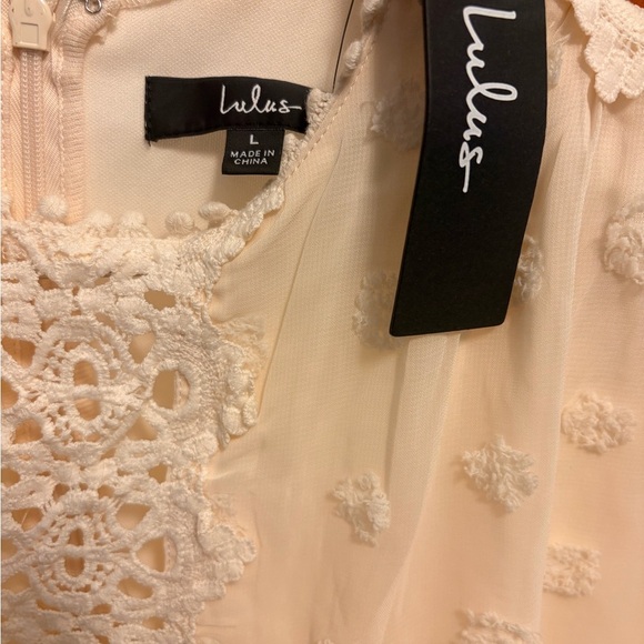 Lulus Lust or Love Cream Embroidered Lace Long Sleeve Dress Large NWT - Picture 10 of 11